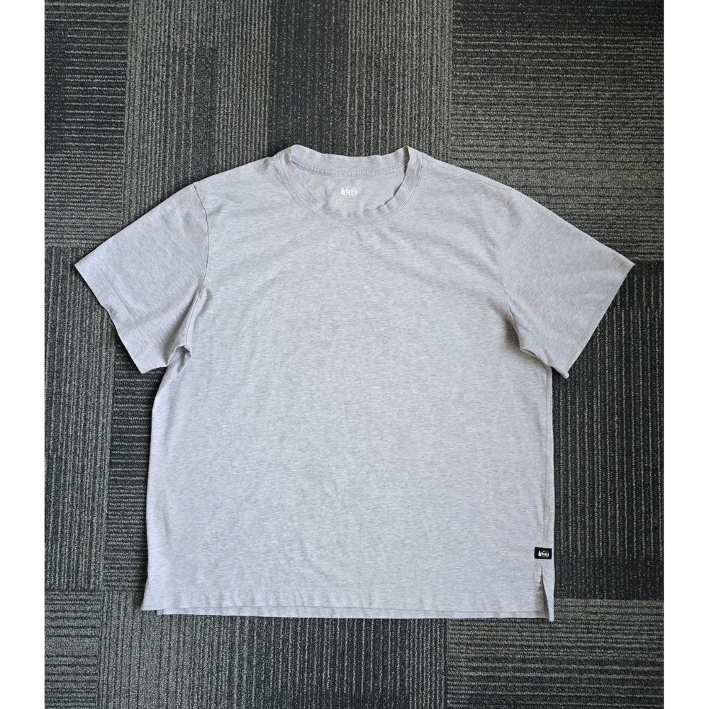 REI Co-op Mens Large Heather Gray Active T Back Yoke Side Vents Style 228347
